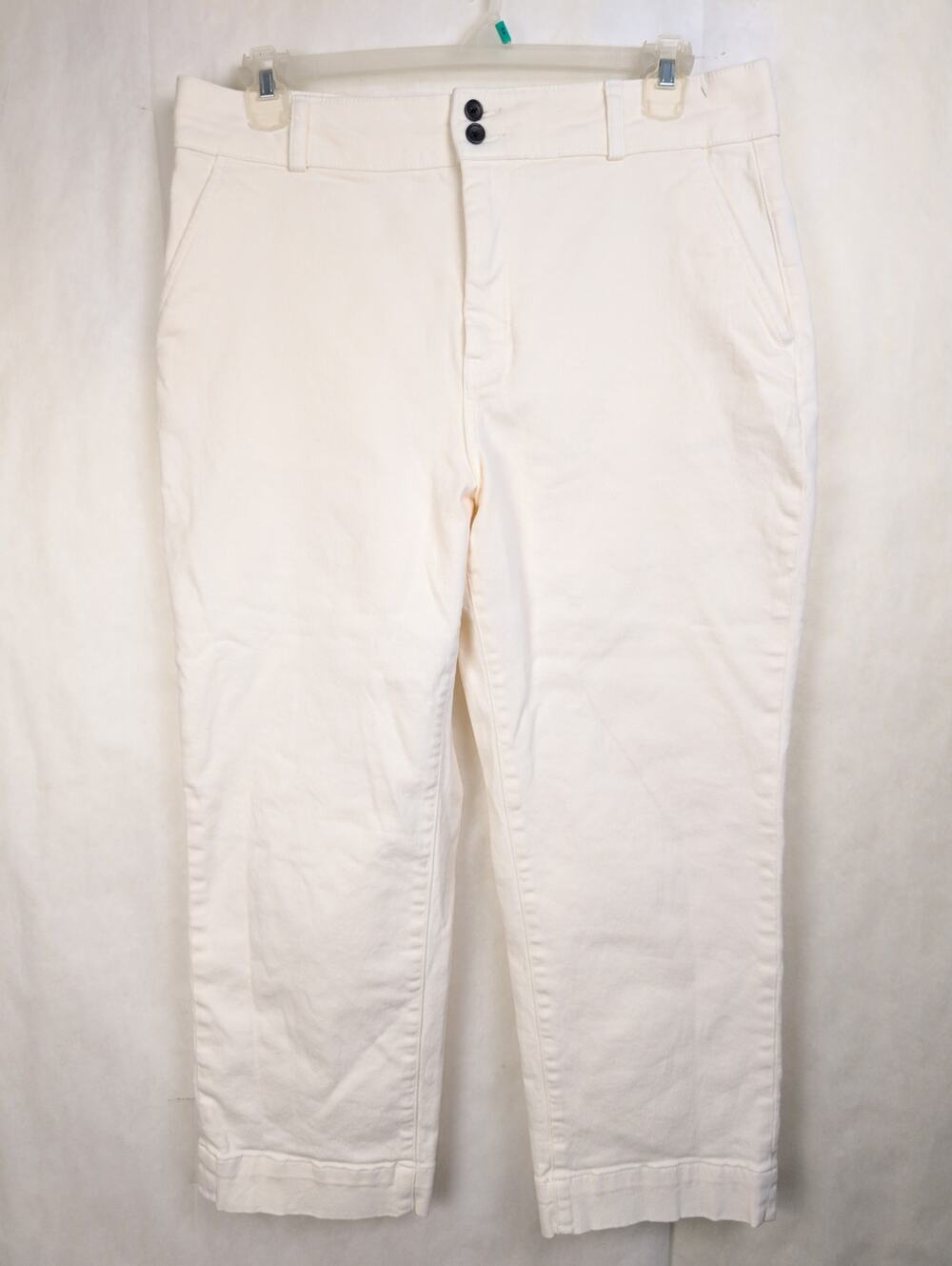 New Everlane organic cotton wide leg cropped jeans Bone Size 16 Minimal Coastal